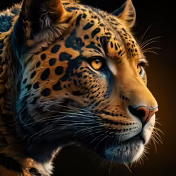 the beautiful and unusual portrait of an adult leopard