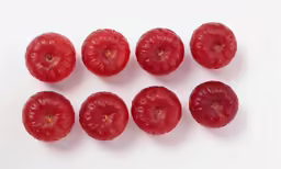 seven berries sit in the form of a five pointed design