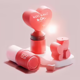 two lipsticks and one lip bale have been placed on a pink background