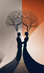 a couple that are standing in the sand