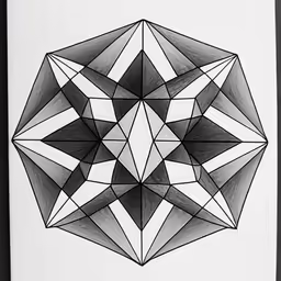 a drawing of a cube with several lines