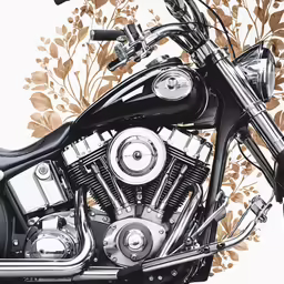 an image of a black and white motorcycle