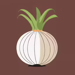 a white onion with two blades is standing upright
