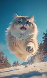 a cat that is jumping in the air