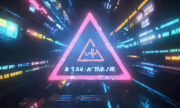 there is an animated sign with some words