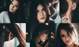 four different types of images of a woman