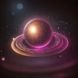 an image of a small planets with rings around it