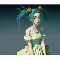 a beautiful young woman wearing green clothing