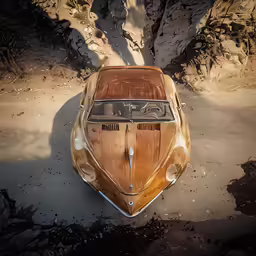 a very nice looking car in the desert