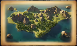 an aerial view of a tropical island with huge rocks