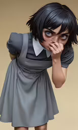 an animated character dressed in a school girl uniform