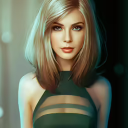 a woman wearing a sheer green top