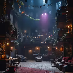 a view from the stage of an indoor theater