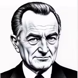 a drawing of a man in a suit