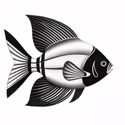 a black and white fish is shown