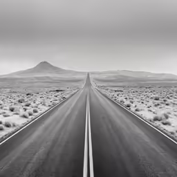 the long road that runs through an arid area
