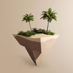there are some small trees on top of this island