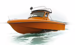 a small boat on open water in the ocean