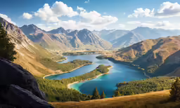 an image of the mountains overlooking the lake