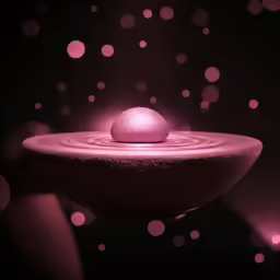a bowl with something on it in front of a black background