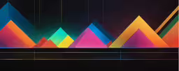 abstract image with multiple triangles in dark area,a very abstract wall with different colors
