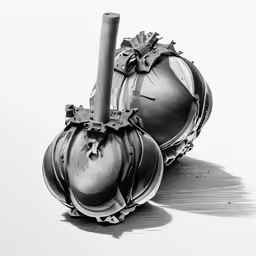 an old and broken - down apple on a white background
