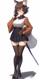 a woman in a skirt is holding a knife