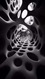 a very abstract tunnel in a black and white photo