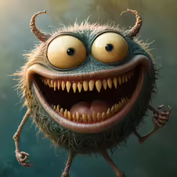 an angry monster with two bulging eyes