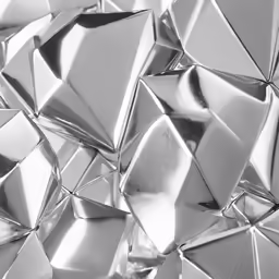 shiny silver metal squares of different sizes and shapes