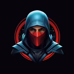 a person wearing a red and blue helmet
