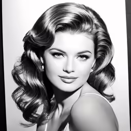 a woman in black and white has long hair