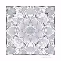 a large flower made with intricate shapes and lines,a flower is drawn in a hand drawn style