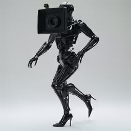 a black robot that has been cameraed