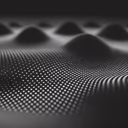 some dark gray circles with white dots on them