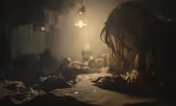 a woman is laying down and reading something on her bed