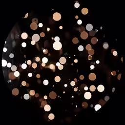 a circular dark mirror filled with white and black light circles