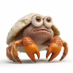 a cute little crab with eyes and legs