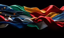 four flags sitting side by side with each other
