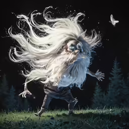an image of a girl with long hair in motion