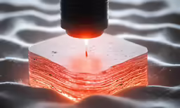 a plasma - cut piece with bright orange glowing light coming from it