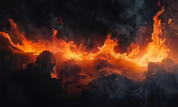 an image of a group of lavas being lit by the night