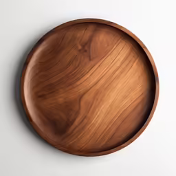an empty wooden bowl on the wall
