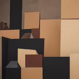 there is a painting with multiple colors in it