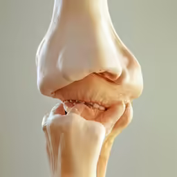 a close up shot of a woman holding her nose up to her cheek