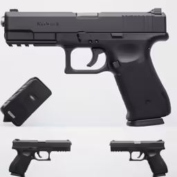 a full size, compact pistol with several sights