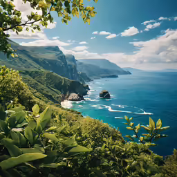 a view down at the ocean from a scenic overlook