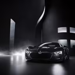 the bmw gt concept sports car, in an artistic spotlight