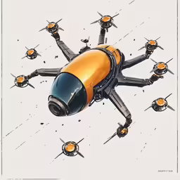 an artistically rendering of a sci - fi plane