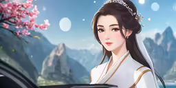 an oriental princess is posing for the camera